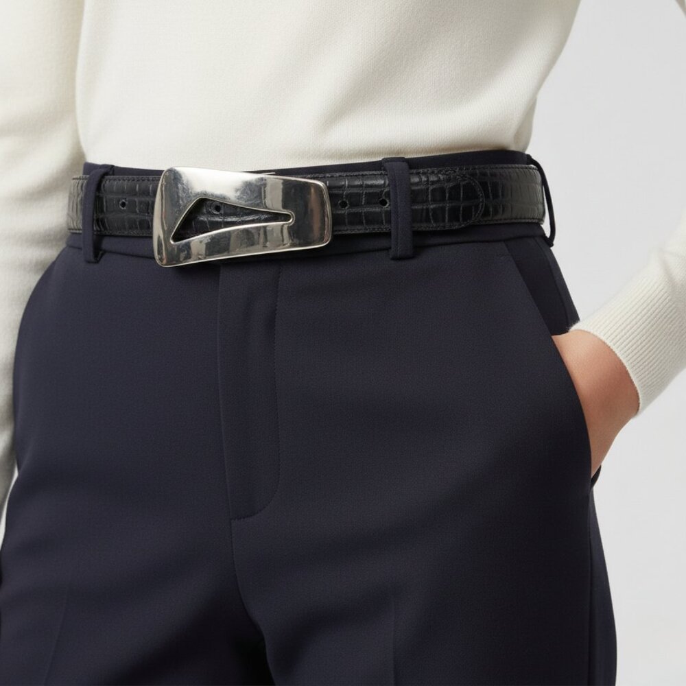 Kudos Womens 80 32 Leather Crocodile Black Belt